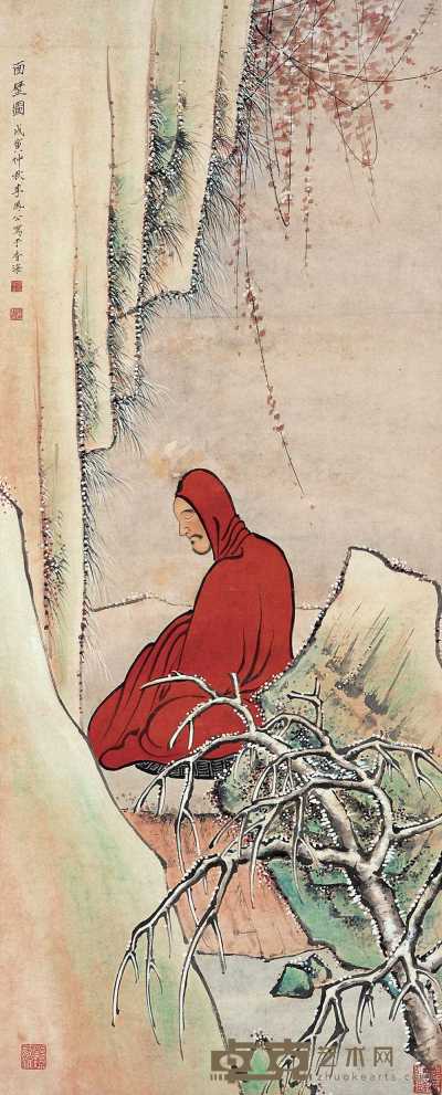 李凤公 戊寅（1928）年作 罗汉 立轴 95.5×38.5cm